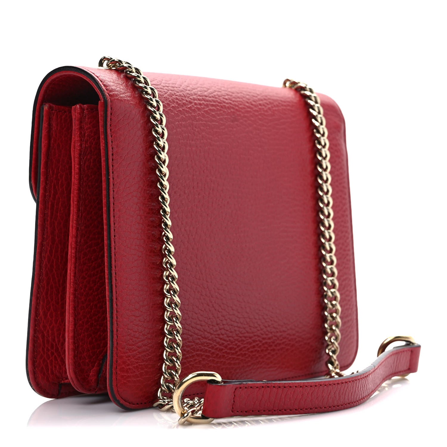 Gucci Dollar Calfskin Small Interlocking G Shoulder Bag Red 3 of 8