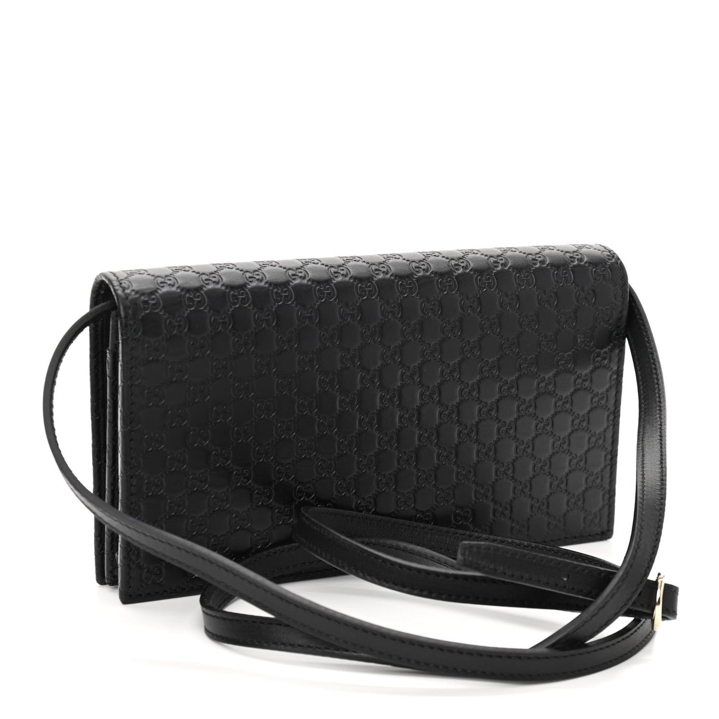 Microguccissima Crossbody Wallet Black