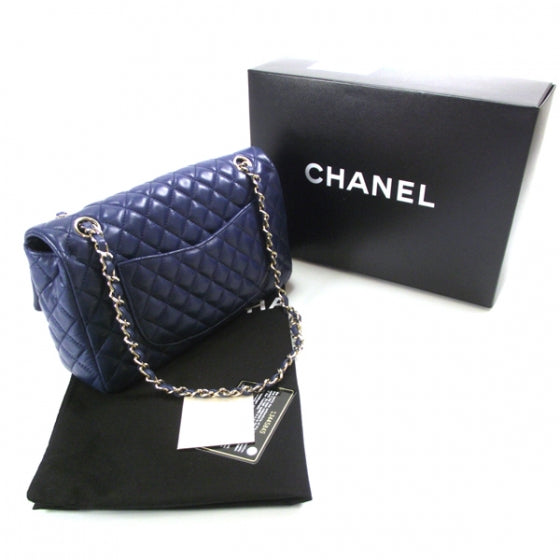 Lambskin Valentine Charms Medium Flap Navy