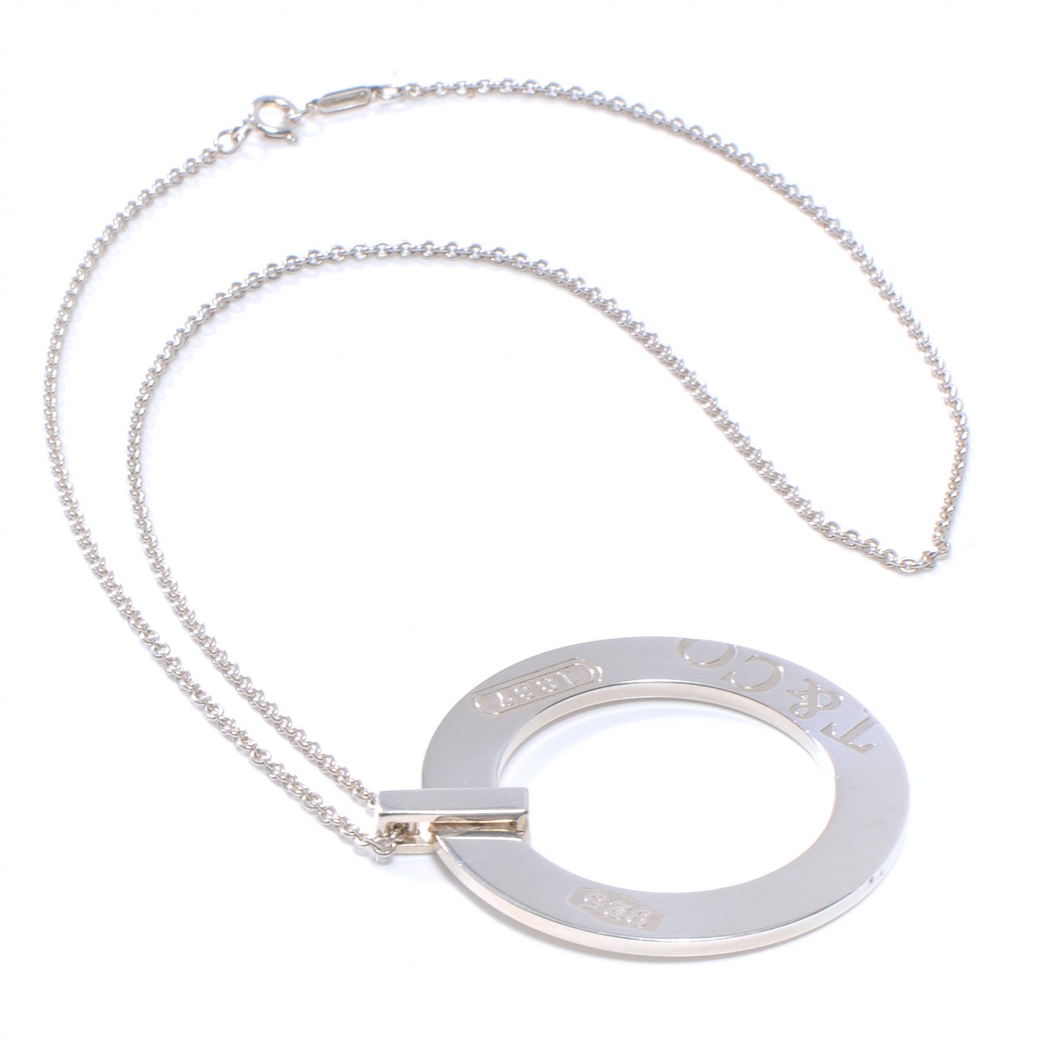Tiffany Sterling Silver 1837 Circle Pendant Necklace 4 of 4