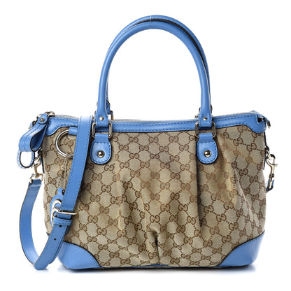Gucci Monogram Medium Sukey Top Handle Blue 1 of 9