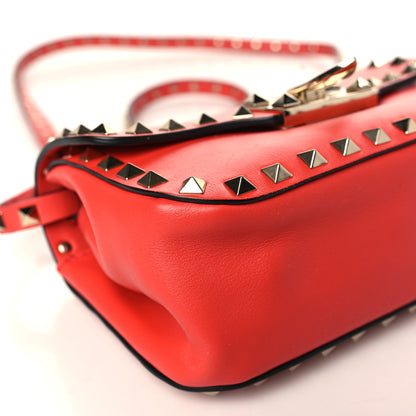 Valentino Garavani Vitello Mini Rockstud Flap Saddle Crossbody Bag Deep Coral 7 of 8