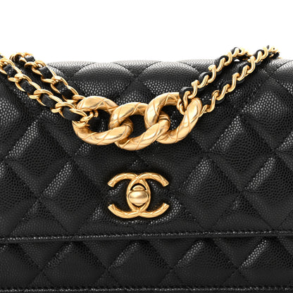 Chanel Caviar Quilted Chain Link Clutch With Chain Black 9 of 11