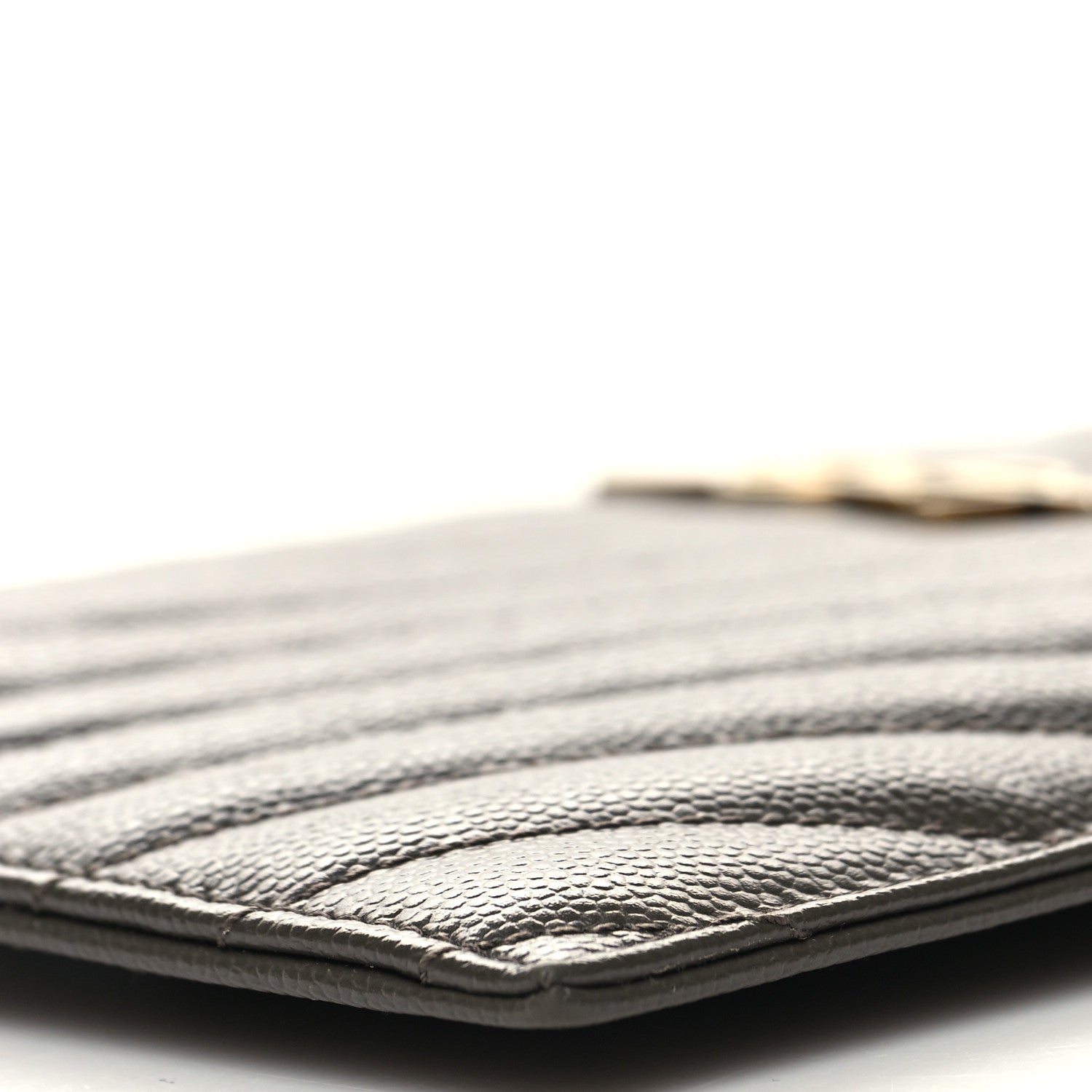 Saint Laurent Grain De Poudre Chevron Monogram Large Bill Pouch Fog 9 of 11