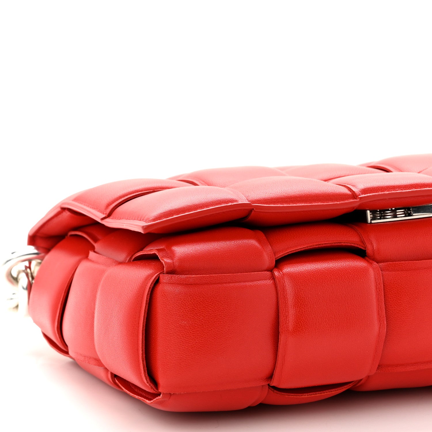 Bottega Veneta Lambskin Maxi Intreccio Padded Chain Cassette Crossbody Bag Nail Polish 8 of 9