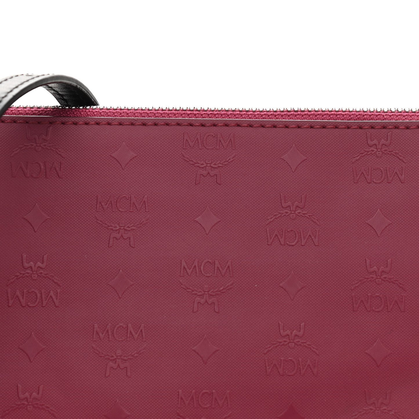 Calfskin Monogram Coated Canvas Medium Crossbody Pouch Red Black