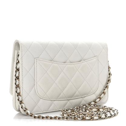 Chanel Caviar Quilted Wallet On Chain WOC White 3 of 9