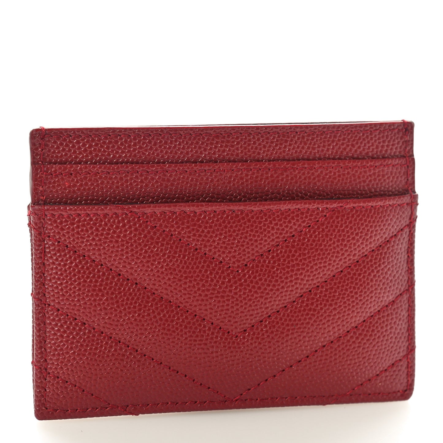 Grain De Poudre Matelasse Chevron Monogram Credit Card Case Opyum Red