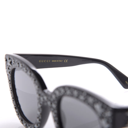 Gucci Acetate Stars Cat Eye Sunglasses GG0116S Black 6 of 8