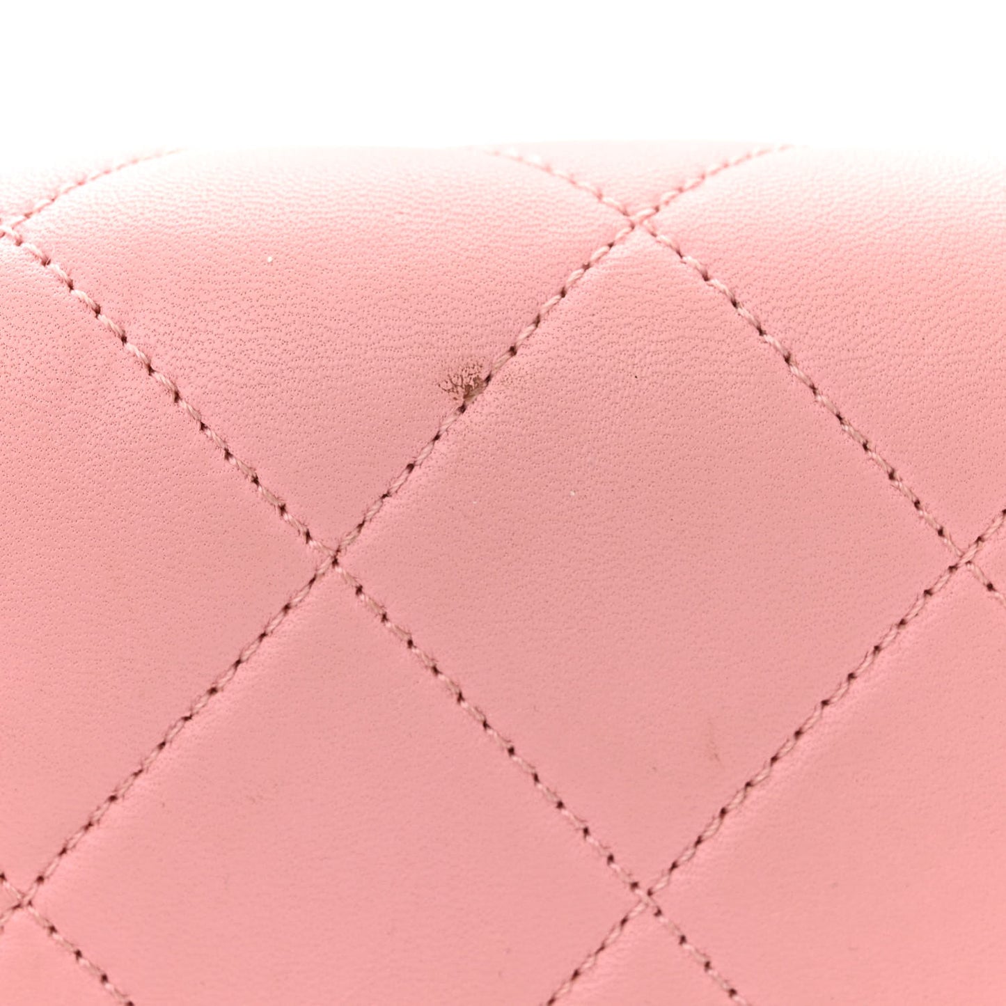 Lambskin Quilted Resin Bi-Color Chain Flap Bag Pink