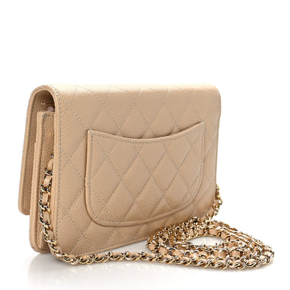 Chanel Caviar Quilted Wallet On Chain WOC Beige 3 of 10