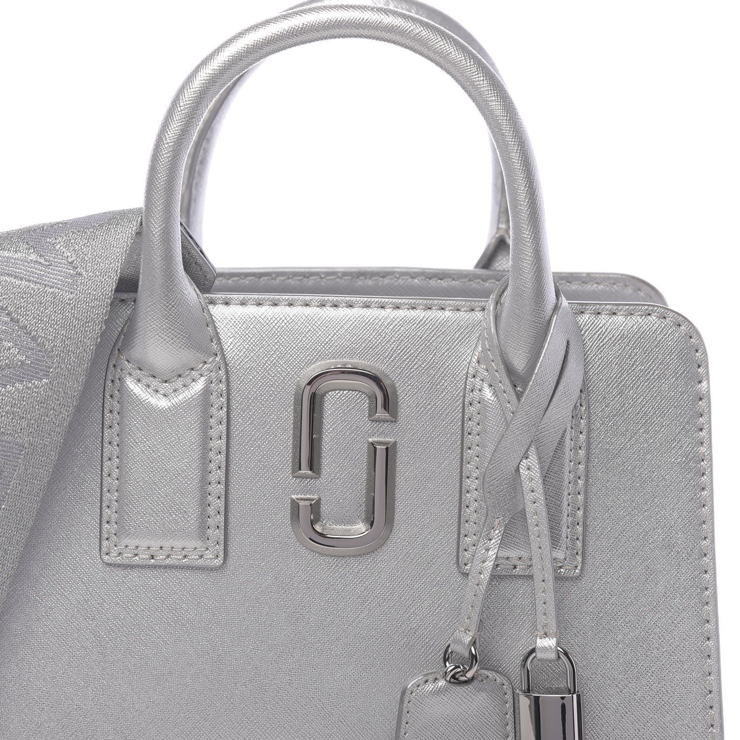 Marc Jacobs Metallic Saffiano Little Big Shot Tote Silver 8 of 10