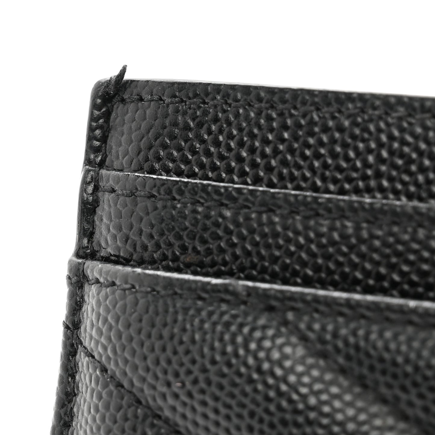 Grain De Poudre Matelasse Chevron Monochrome Monogram Credit Card Case Black