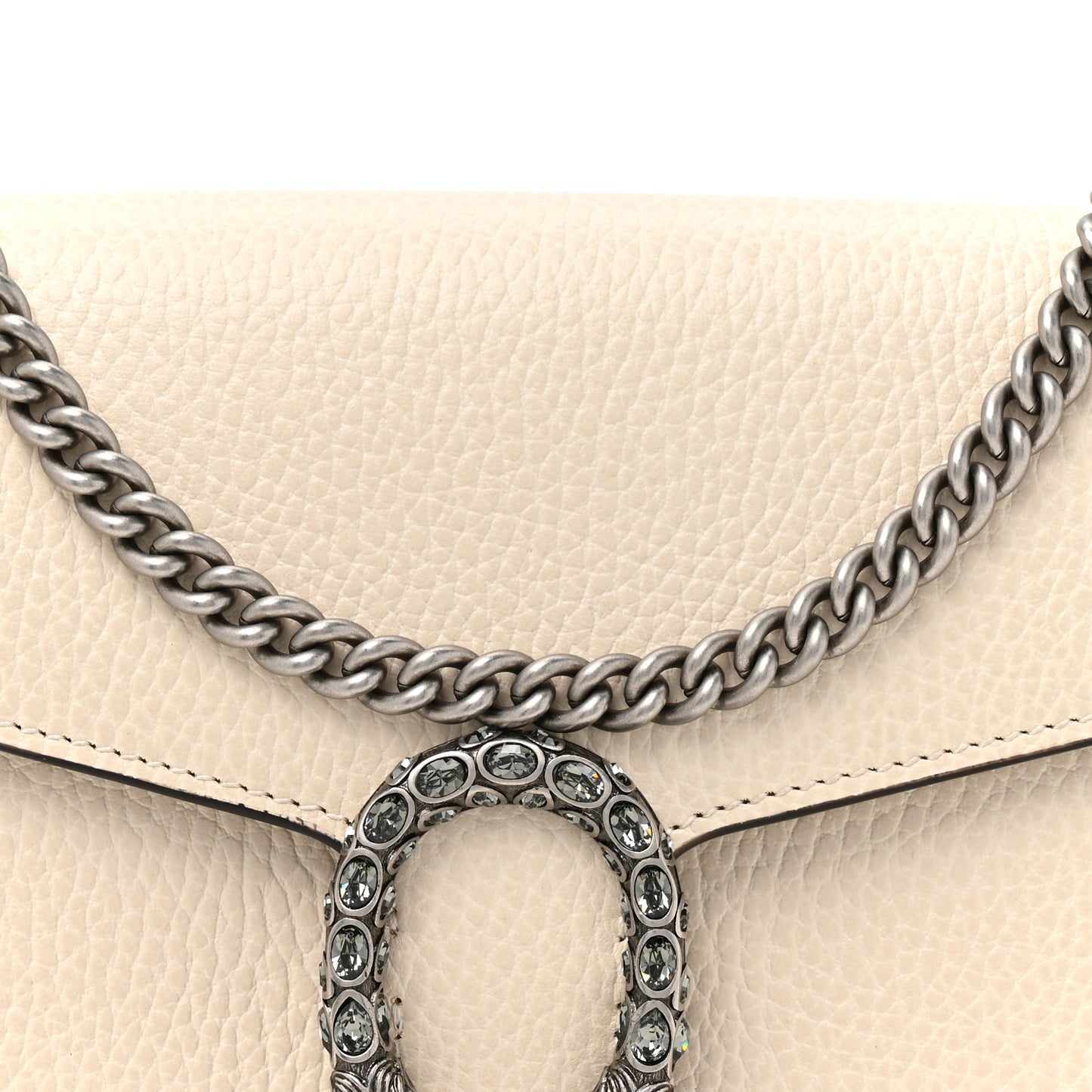 Dollar Calfskin Mini Dionysus Chain Wallet Mystic White Mystic White