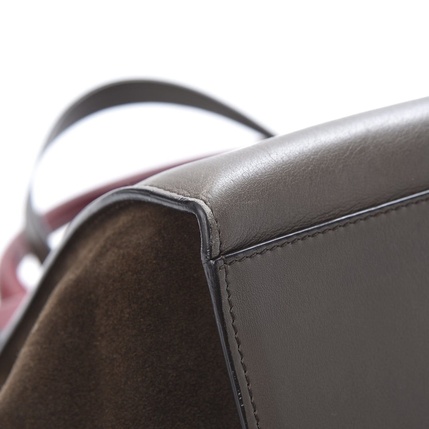Calfskin Suede Medium Tri-Color Trapeze Taupe