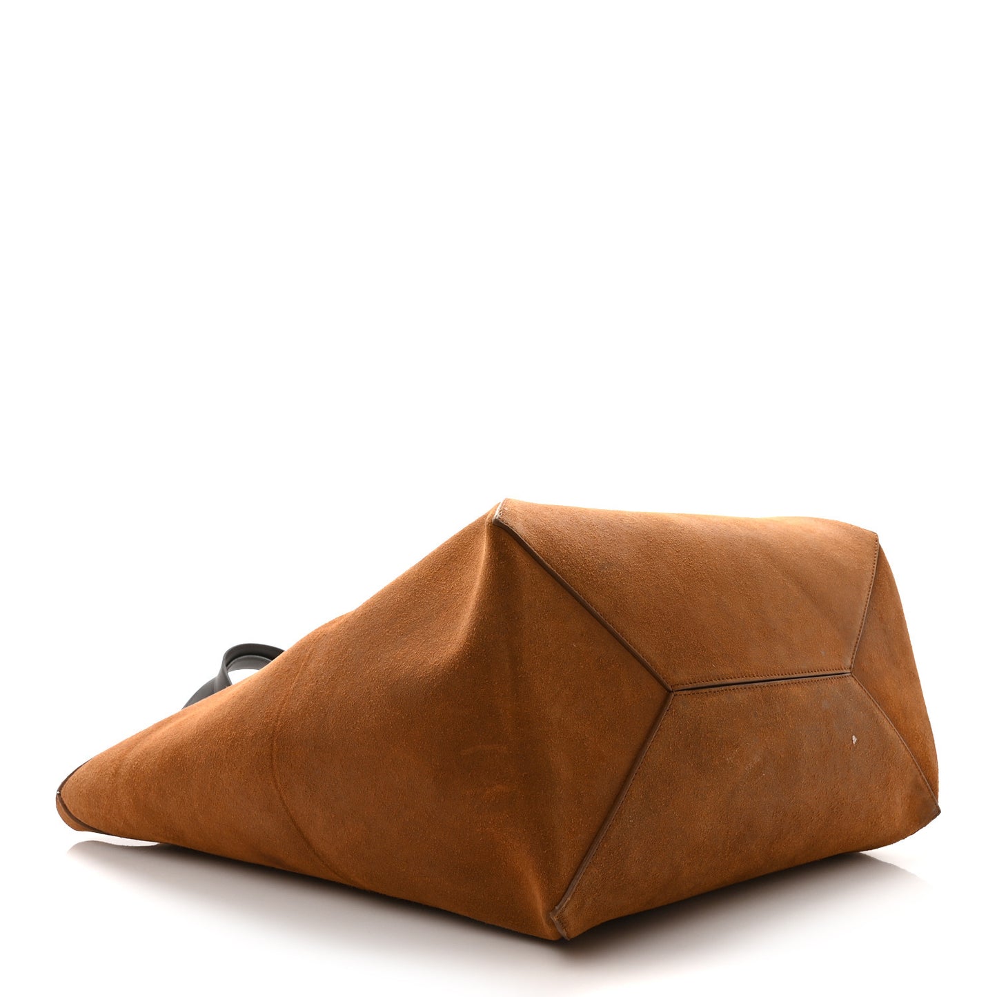 Suede Large Puzzle Fold Tote Cognac