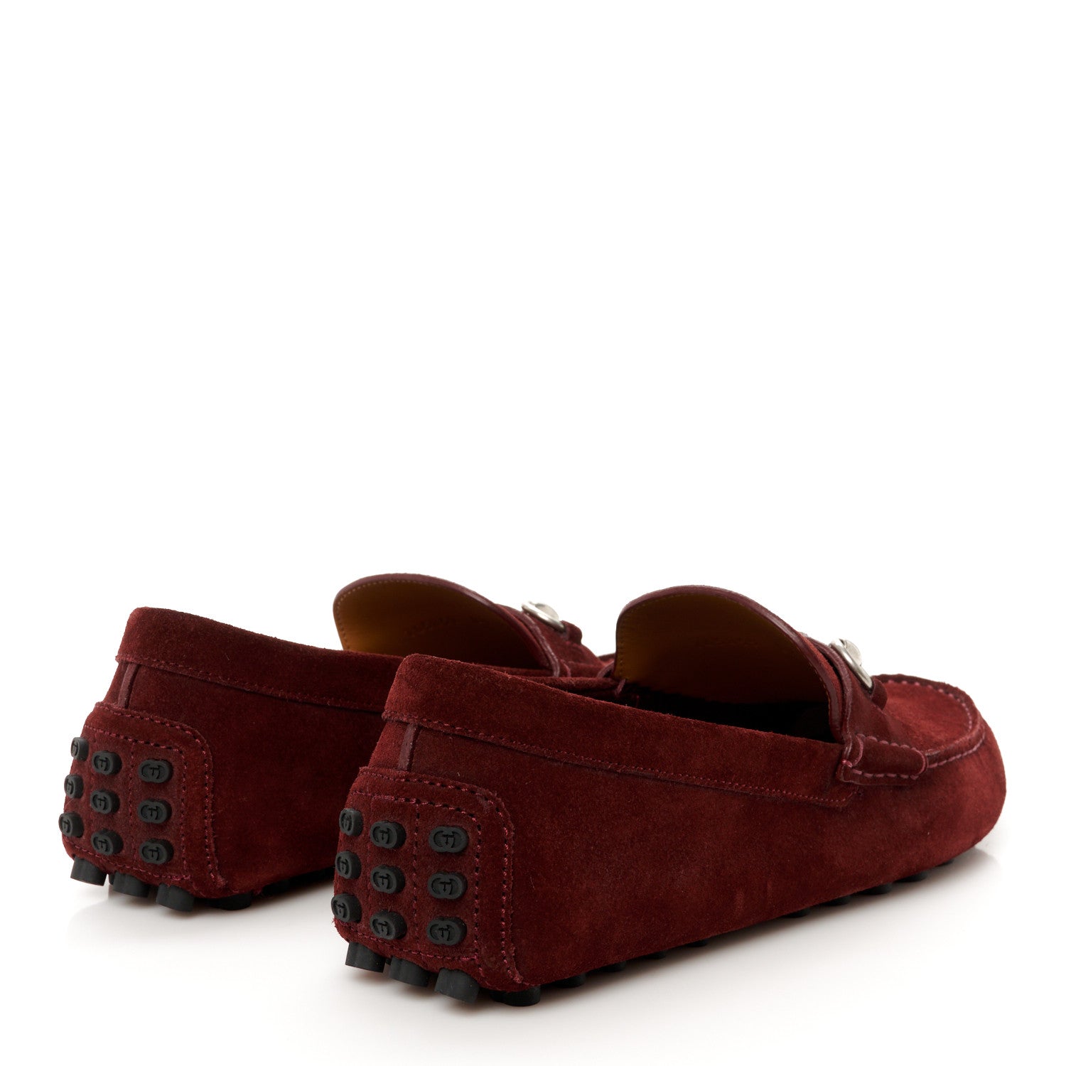 Gucci Suede Mens Horsebit Driver Loafers 8.5 Muse Burgundy 5 of 10