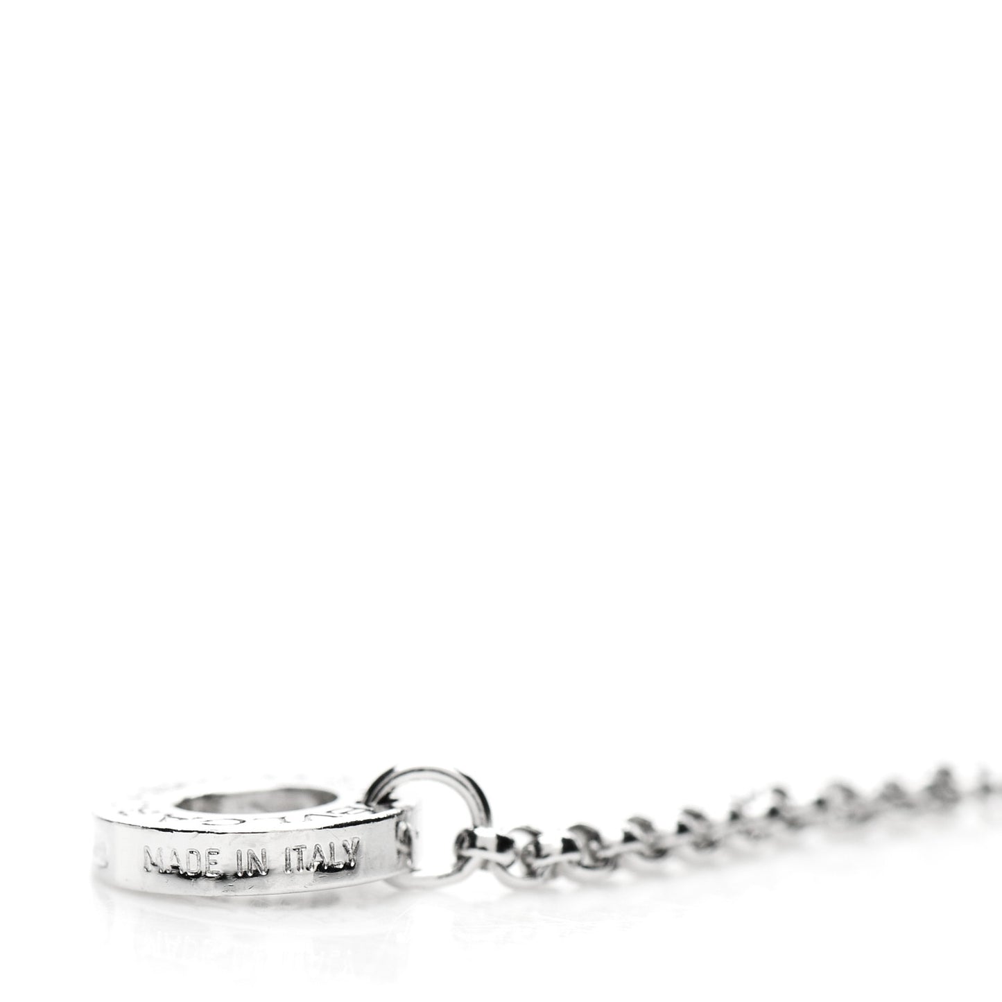 18K White Gold Diamond Small B.Zero1 Pave Pendant Necklace