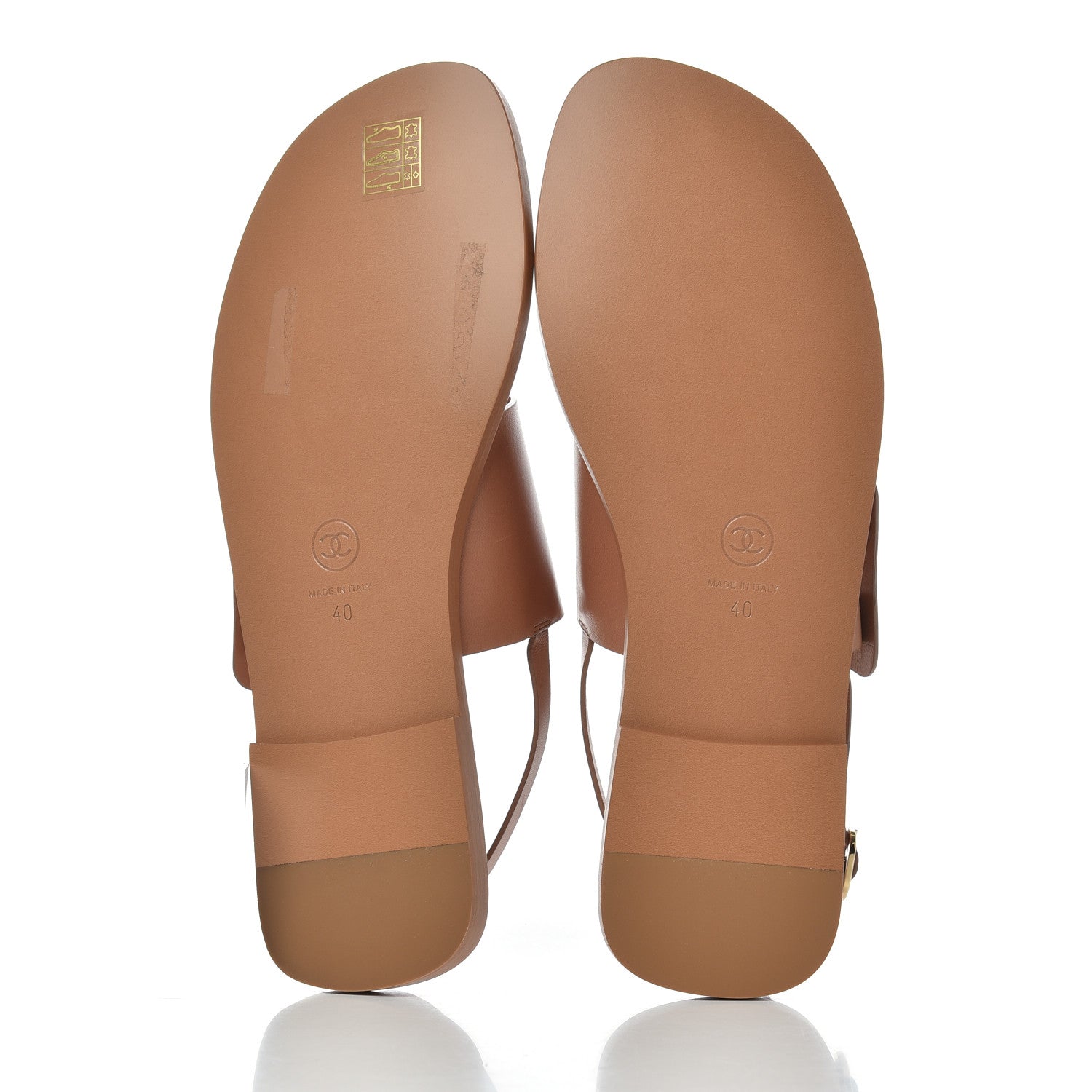 Chanel Goatskin CC Sandals 40 Brown 5 of 11