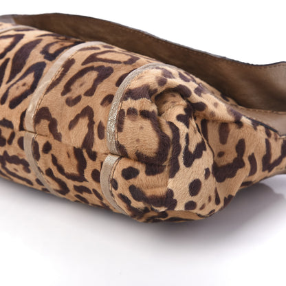 Valentino Garavani Calf Hair Leopard Print Bow Shoulder Bag Brown 7 of 9