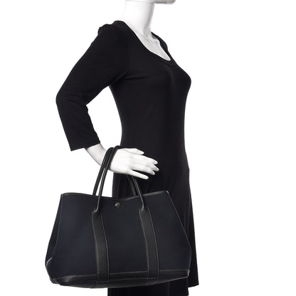 Hermes Toile Negonda Garden Party Tote 36 MM Bleu Marine Black 2 of 10