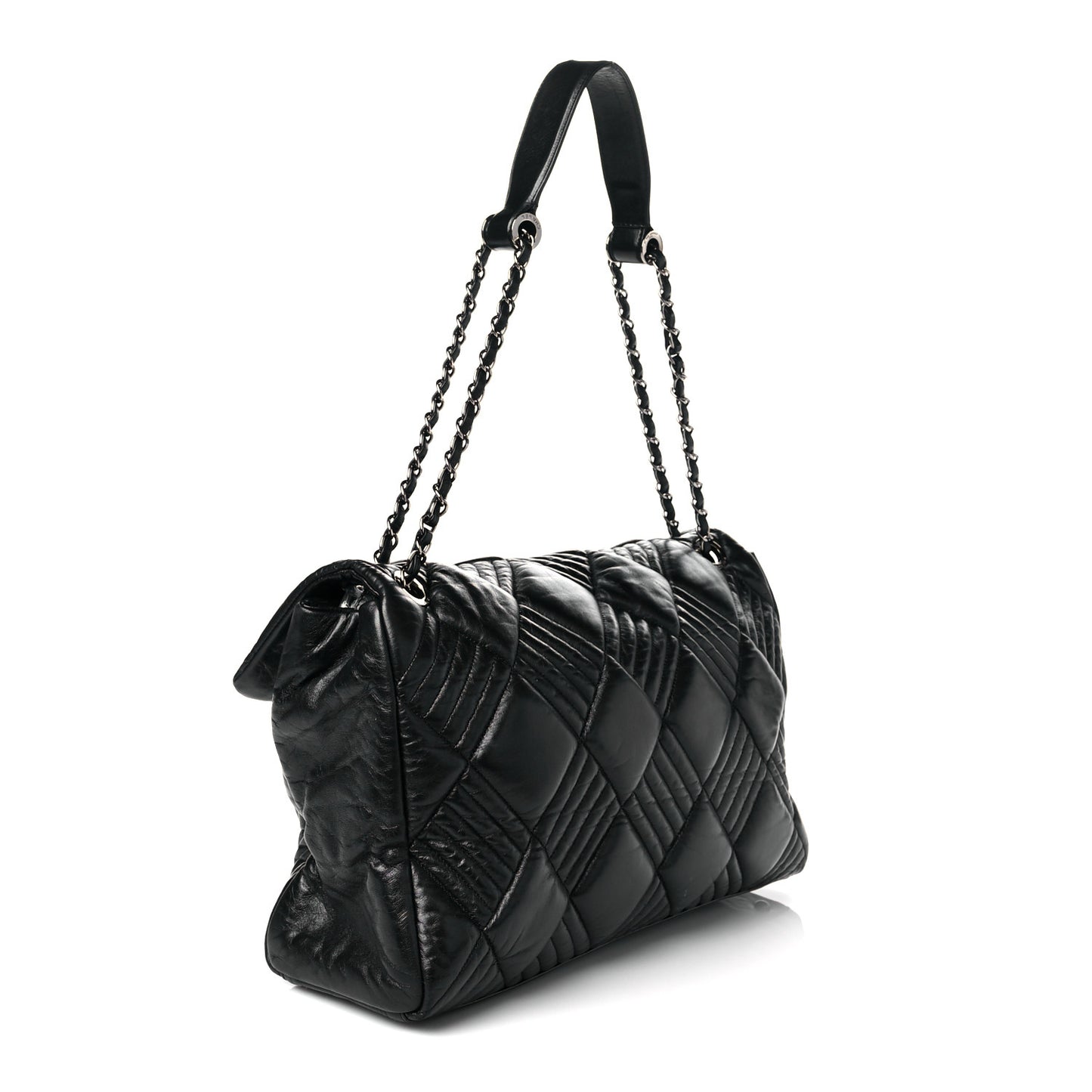 Lambskin In and Out XL Maxi Flap Black