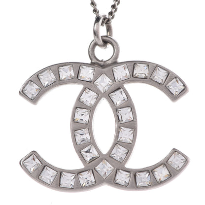 Chanel Baguette Crystal CC Necklace Silver 4 of 5