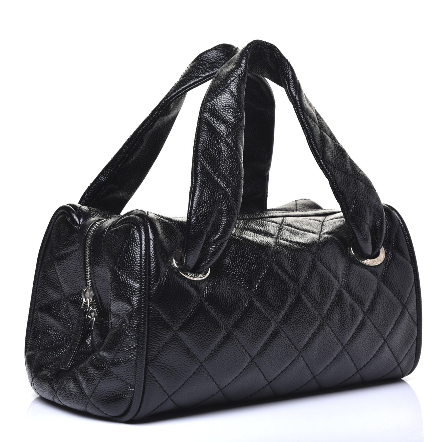 Caviar Quilted CC Timeless Bowler Black