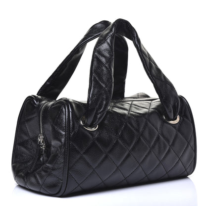 Chanel Caviar Quilted CC Timeless Bowler Black 3 of 11