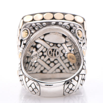 John Hardy Sterling Silver 18K Yellow Gold Jaisalmer Dot Square Ring 54 7 4 of 7