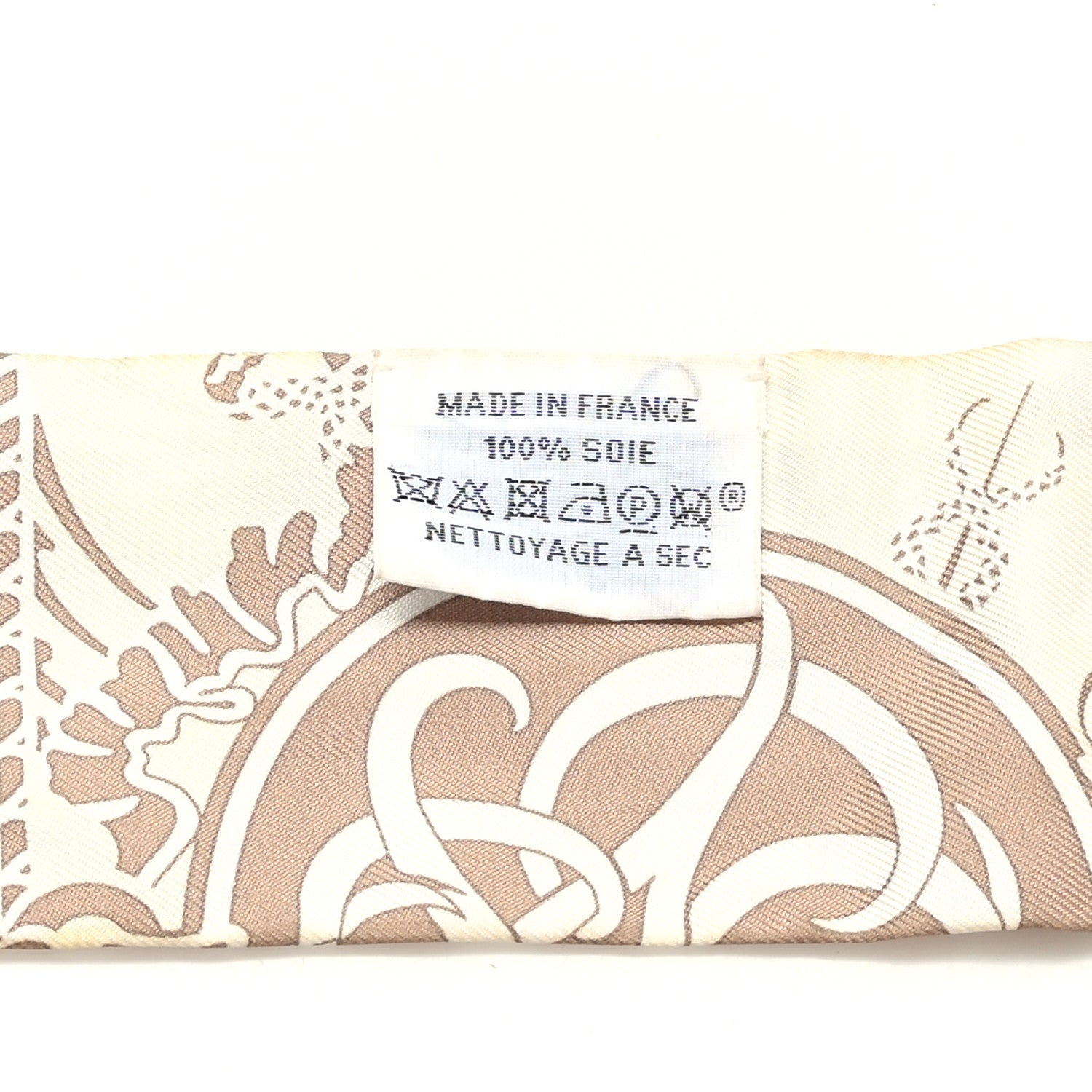 Hermes Silk Ex-Libris Twilly Creme Orange Beige 2 of 3