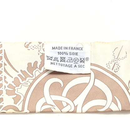 Hermes Silk Ex-Libris Twilly Creme Orange Beige 2 of 3