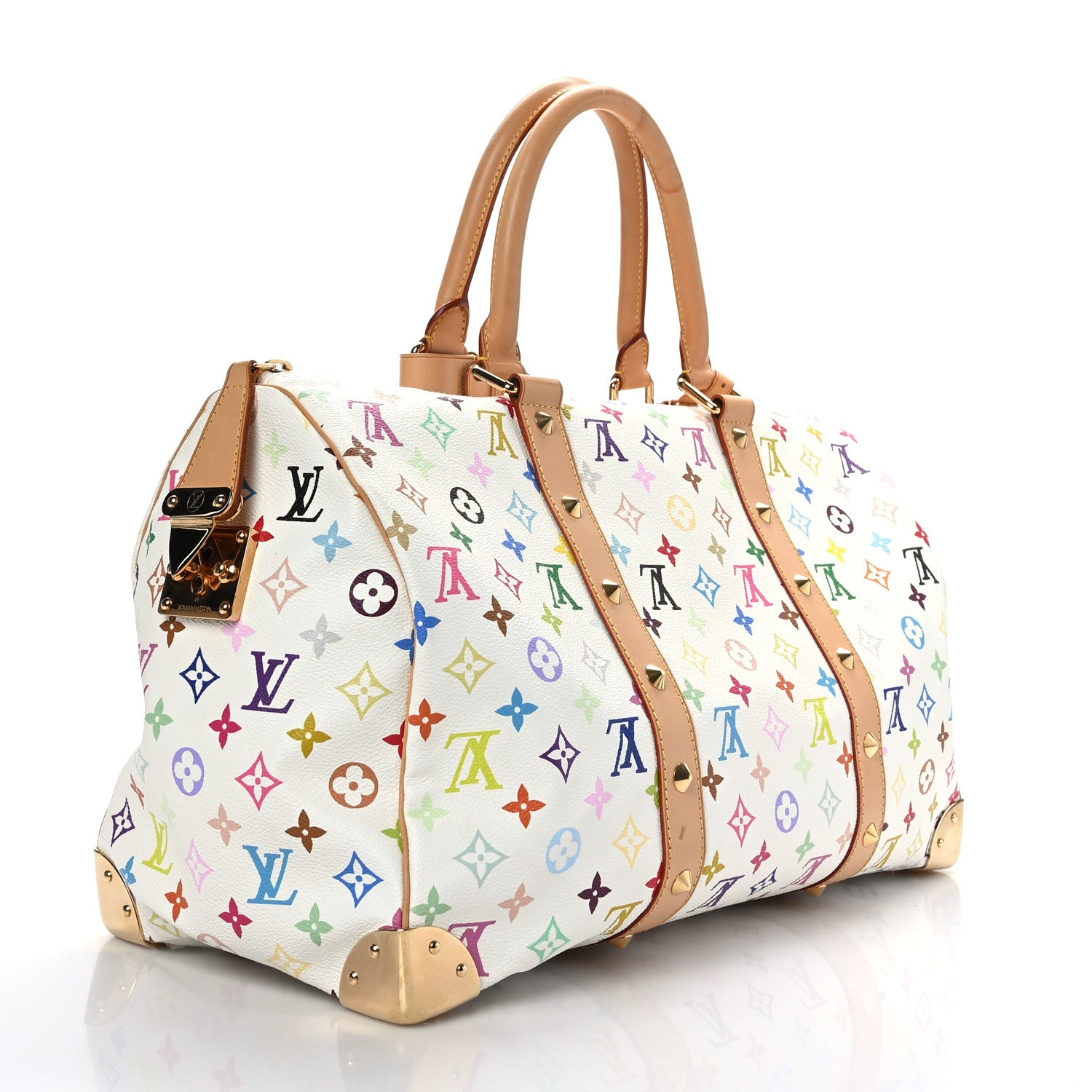 Louis Vuitton Monogram Multicolor Keepall 45 White 3 of 8
