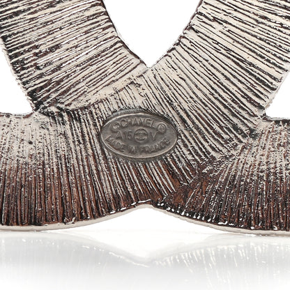 Chanel Baguette Crystal CC Brooch Silver 5 of 5