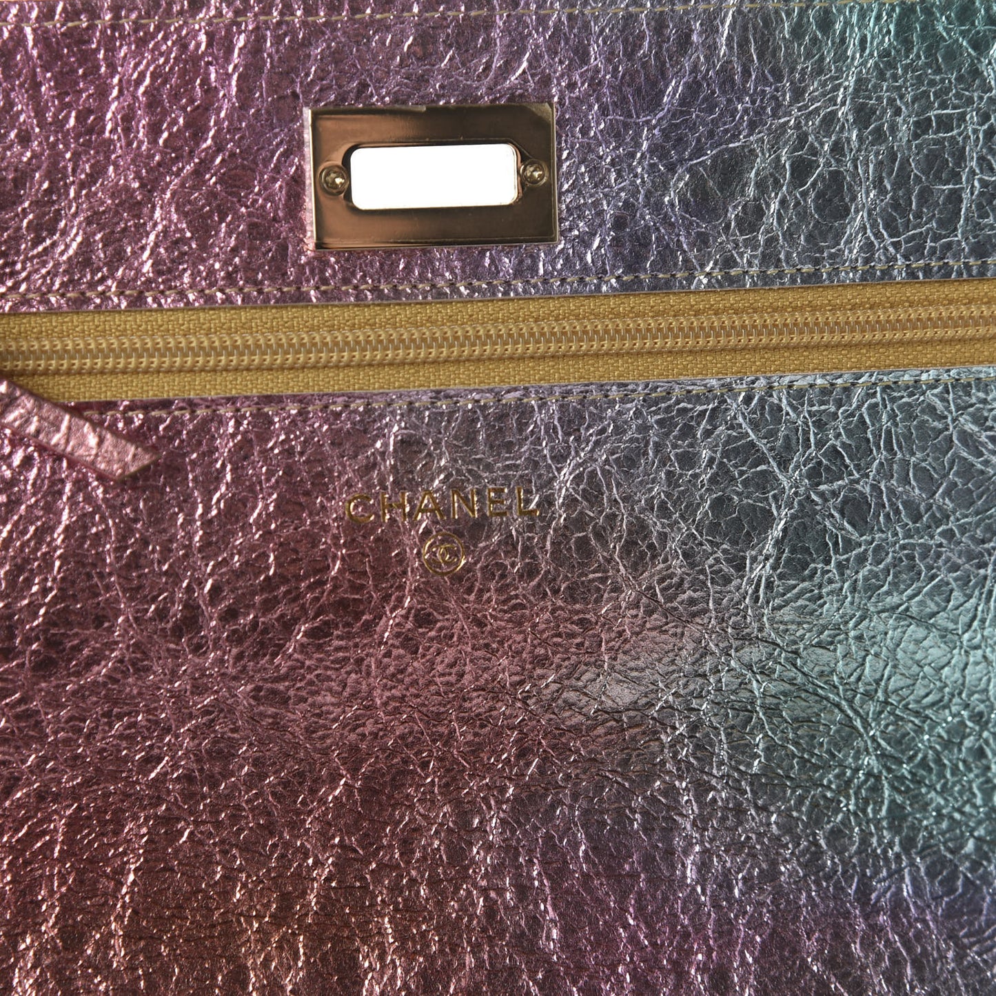 Metallic Goatskin Quilted 2.55 Reissue Wallet on Chain WOC Multicolor