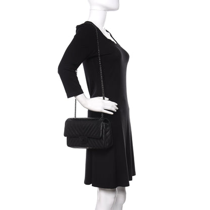 Chanel Sheepskin Chevron Quilted 2.55 Reissue 225 Double Flap So Black 3 of 12