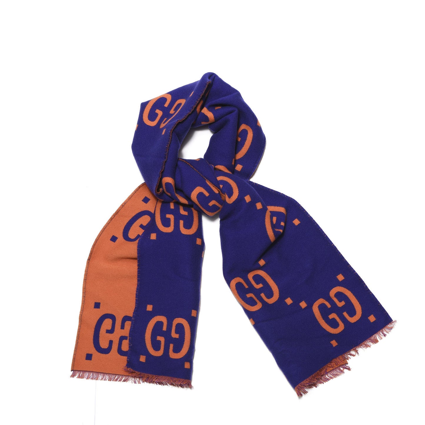 Wool Silk Monogram Jumbo GG Freedom Scarf Parma Violet Orange