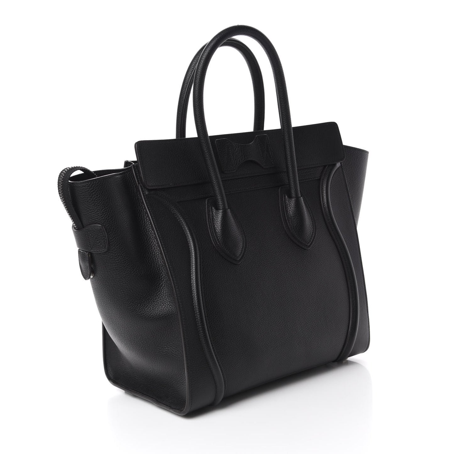 Drummed Calfskin Mini Luggage Black