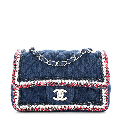 Chanel Denim Braided Mini Rectangular Flap Bag Blue 1 of 11
