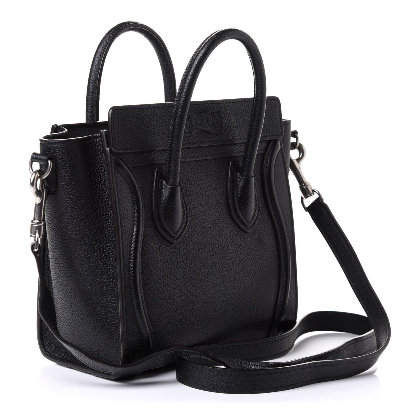 Drummed Calfskin Nano Luggage Black
