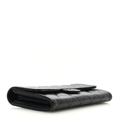Chanel Caviar Quilted Long Flap Wallet Black 4 of 7
