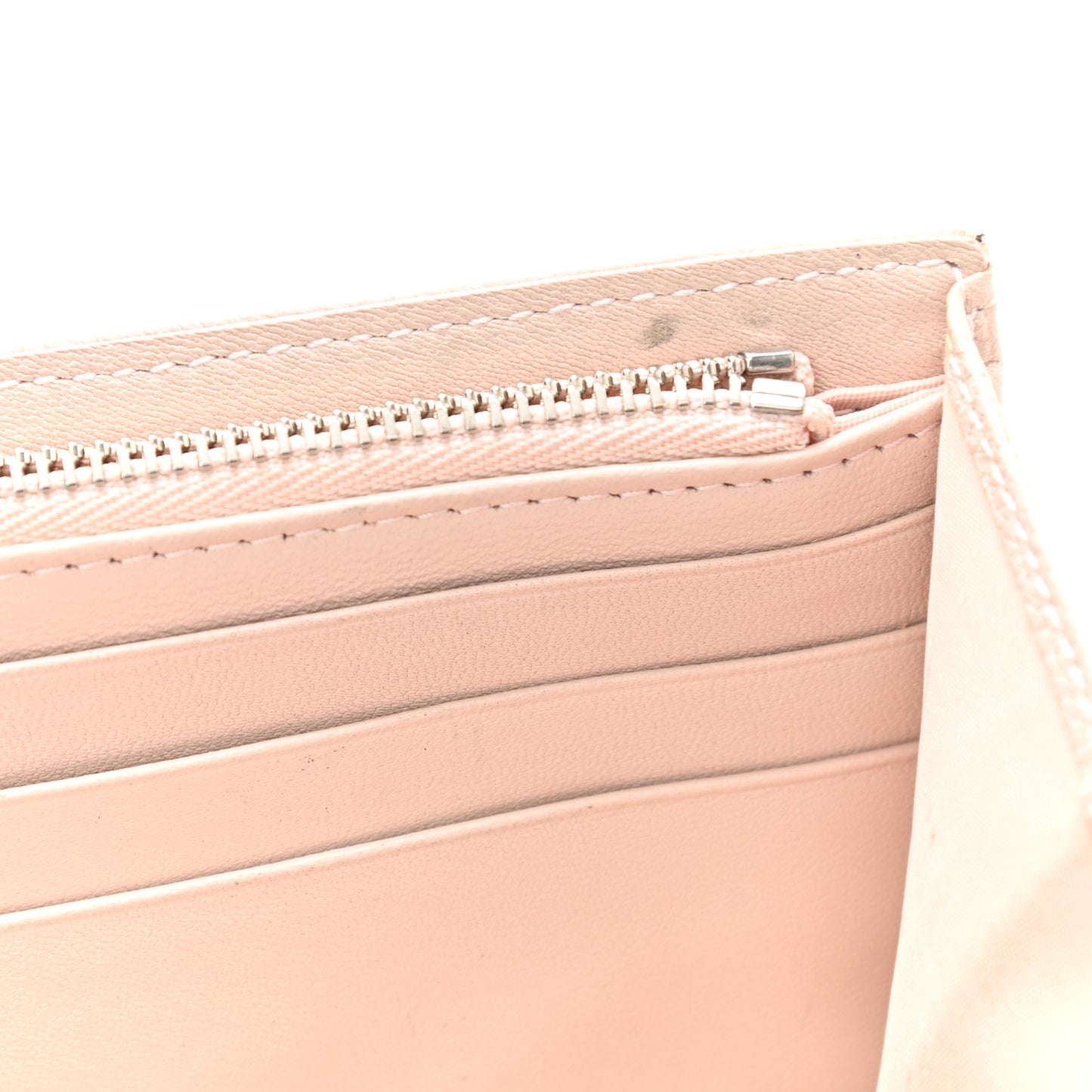 Grained Calfskin Diorama Wallet on Chain Pouch Rose Poudre