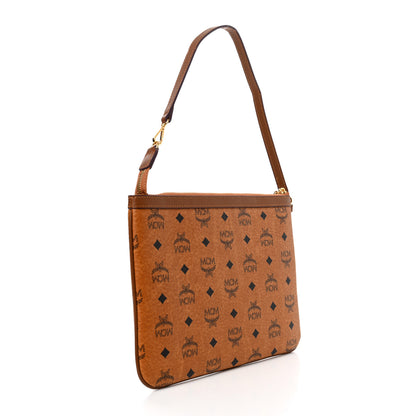 MCM Visetos Liz Shopper Tote Pouch Cognac 3 of 9