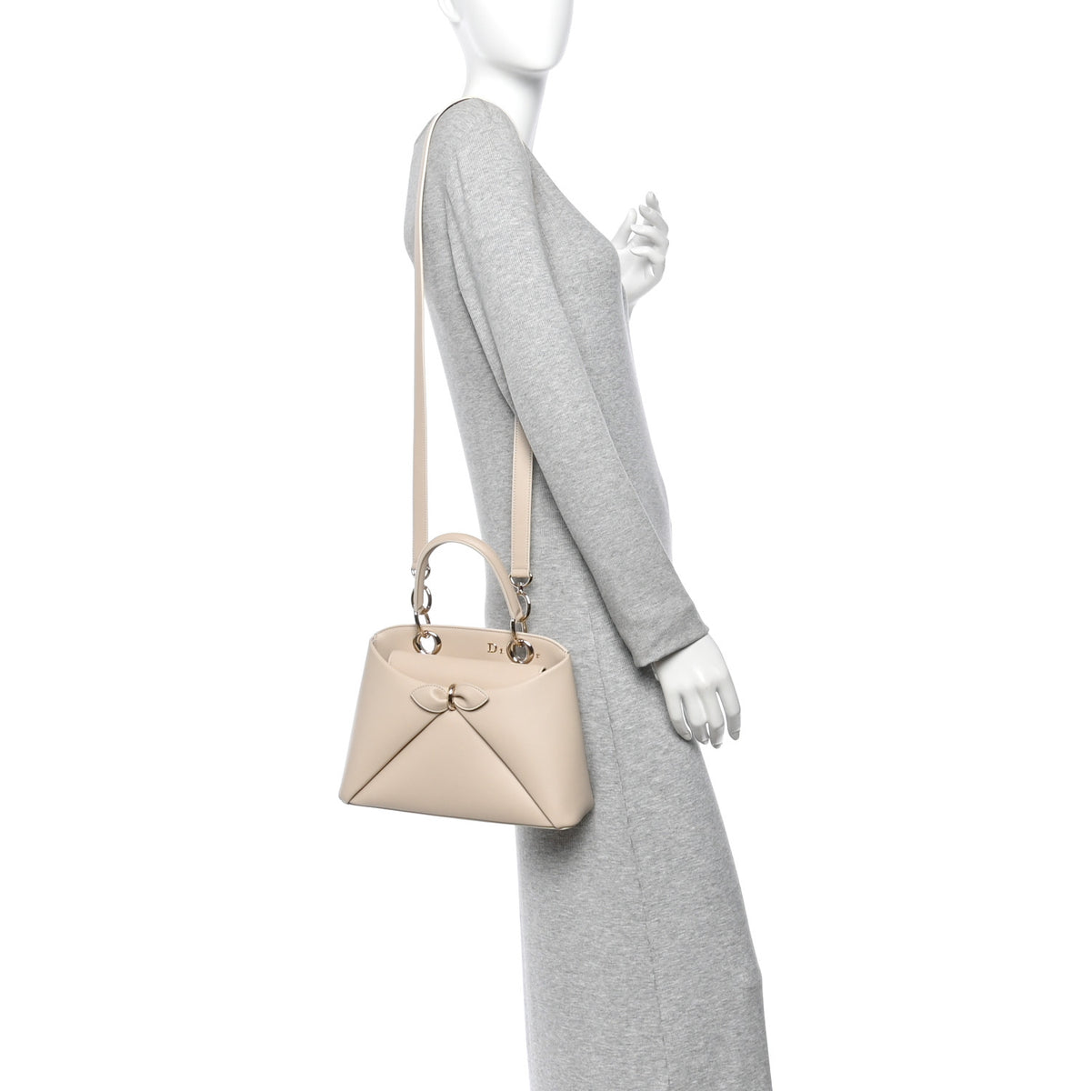 Christian Dior Shiny Smooth Calfskin Small Cigale Bag Beige 2 of 10