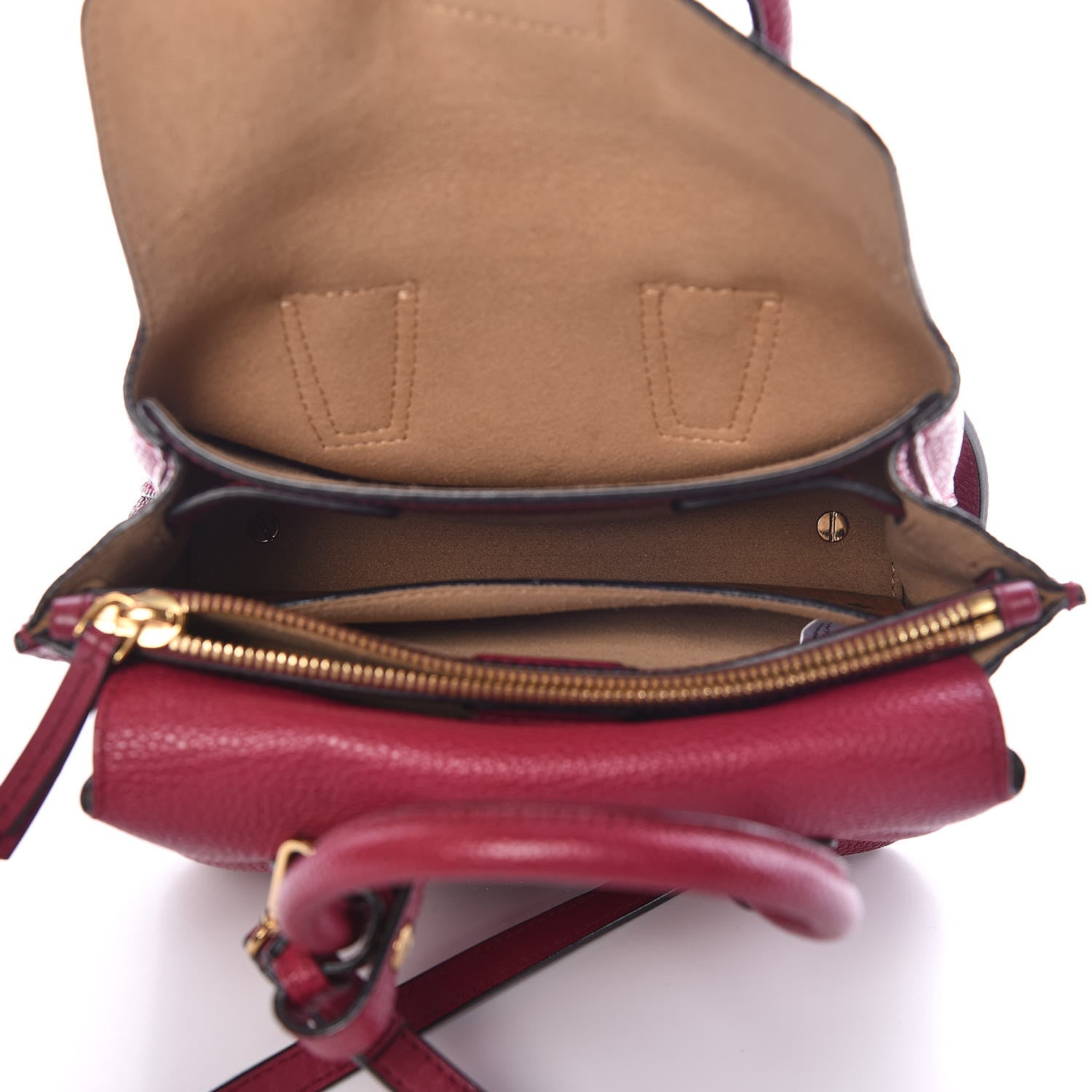 MCM Grained Calfskin Mini Milla Tote Burgundy 5 of 11