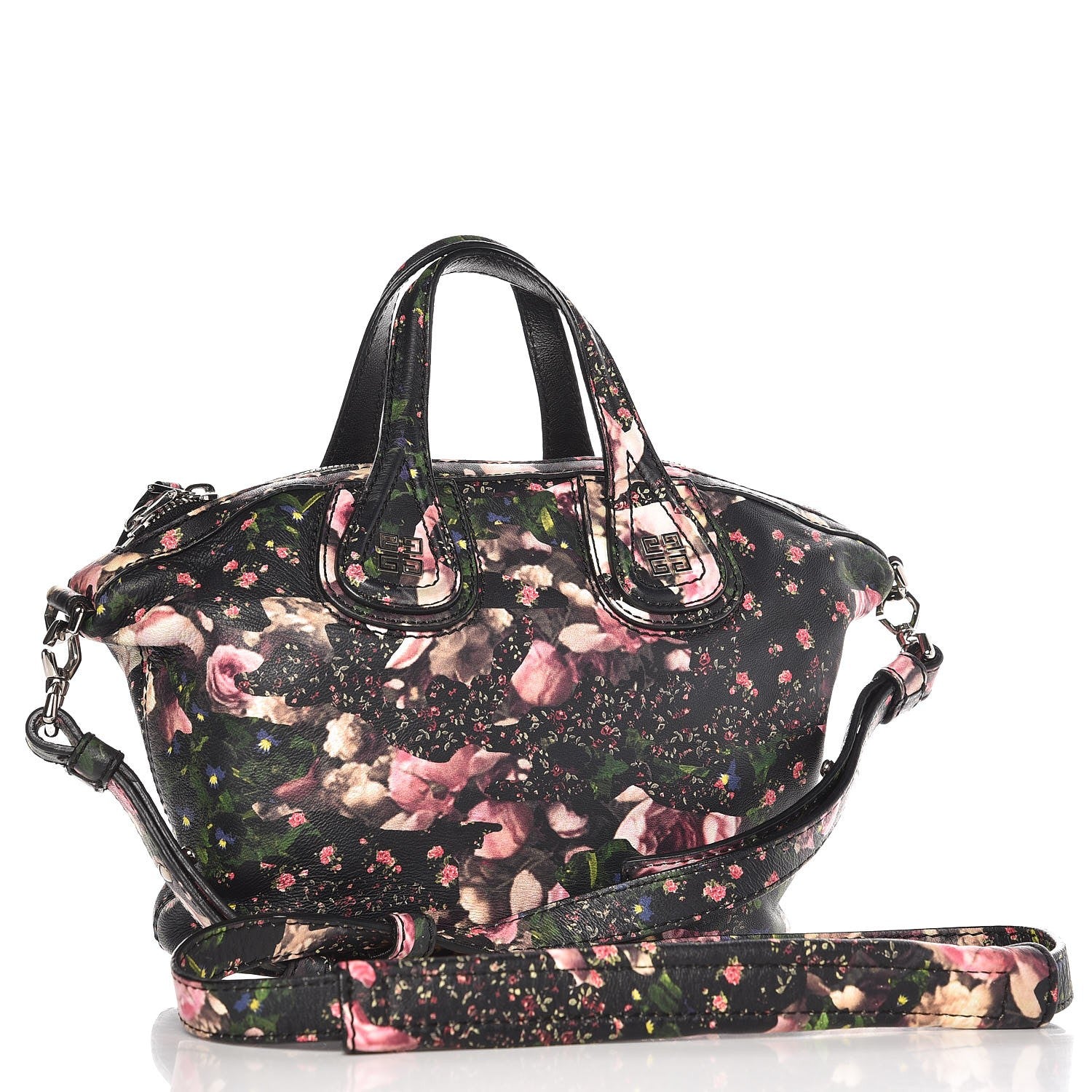 Givenchy Lambskin Roses Camouflage Print Micro Nightingale Black 3 of 7