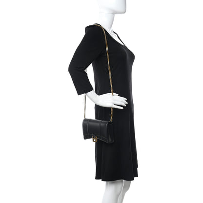 Balenciaga Shiny Box Calfskin Hourglass Chain Bag Black 2 of 10