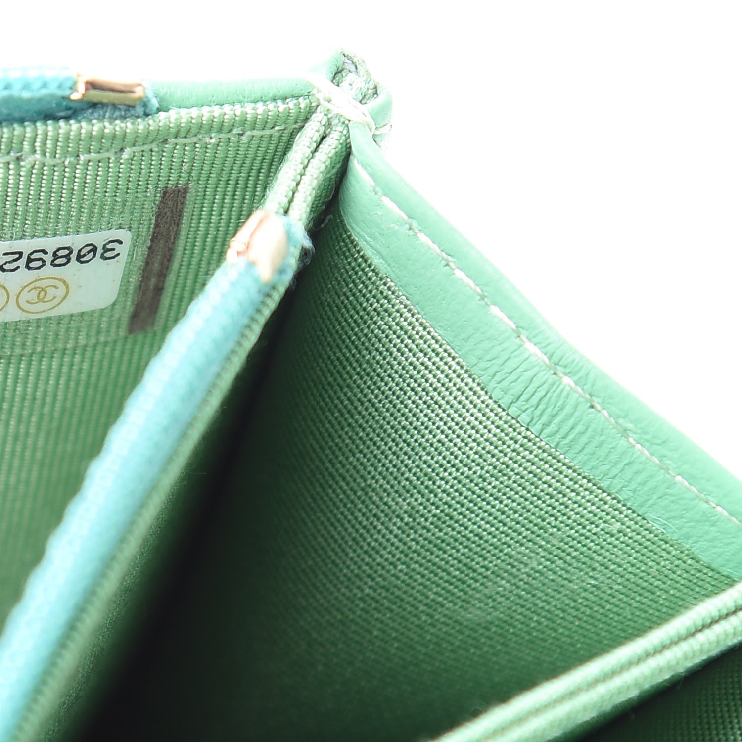Chanel Lambskin Quilted Mini Wallet On Chain WOC Green 7 of 11