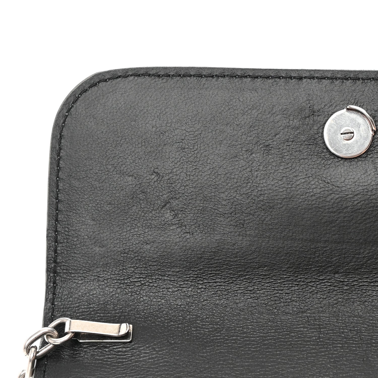 Balenciaga Metallic Extra Supple Calfskin Crocodile Embossed Gossip Wallet On Chain Silver 12 of 16