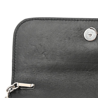 Balenciaga Metallic Extra Supple Calfskin Crocodile Embossed Gossip Wallet On Chain Silver 12 of 16